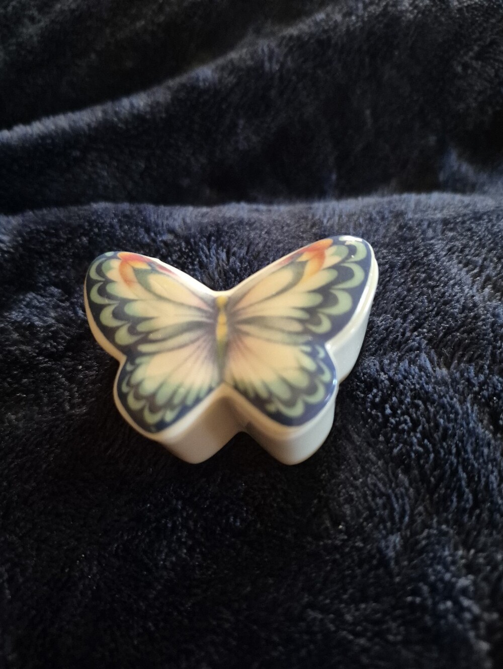 Source Unknown Butterfly Trinket Box in Yellow, Green, Blue